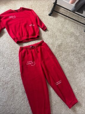 Primark Red Fleece Joggers